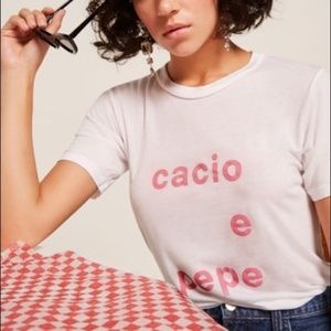 Reformation Cacio e Pepe Joplin Tee T-Shirt New! S